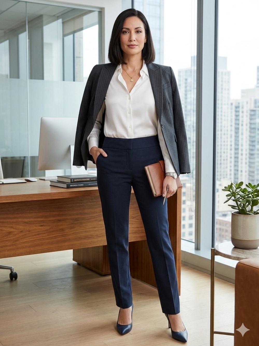 NWT Alfani Tummy Control Tailored Slim Leg Work Pants - Size 6